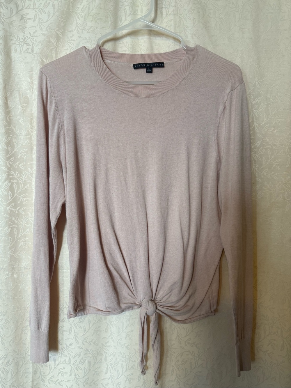 Antonio Melani Sweater Top, Women’s Large Light Pink, Long Sleeve Knit Top